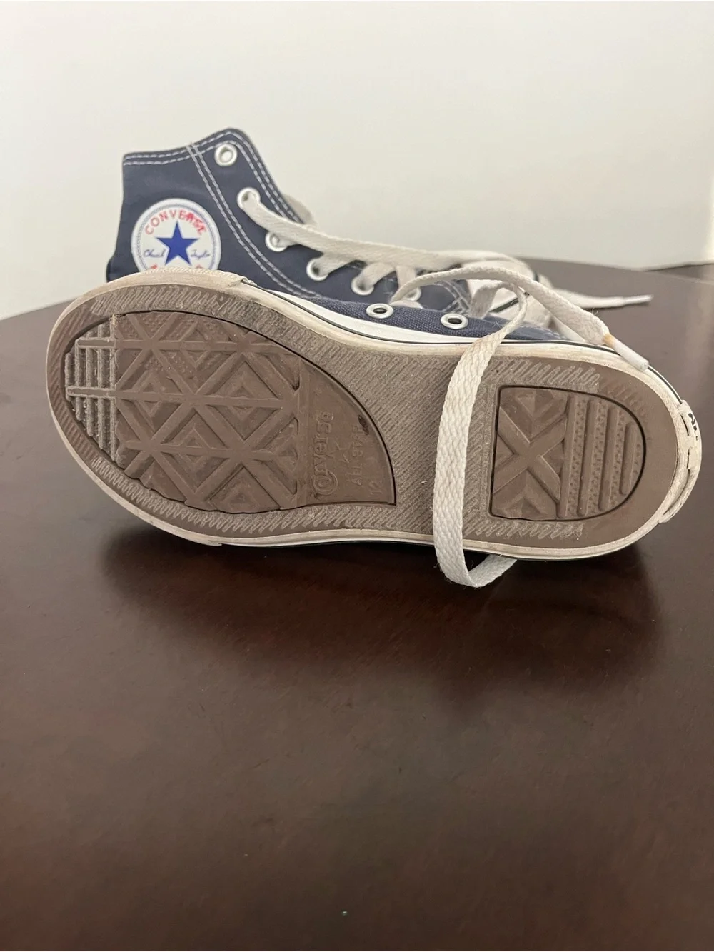 Kids sz 12 Converse High Top Sneakers - Navy Blue with White Accents